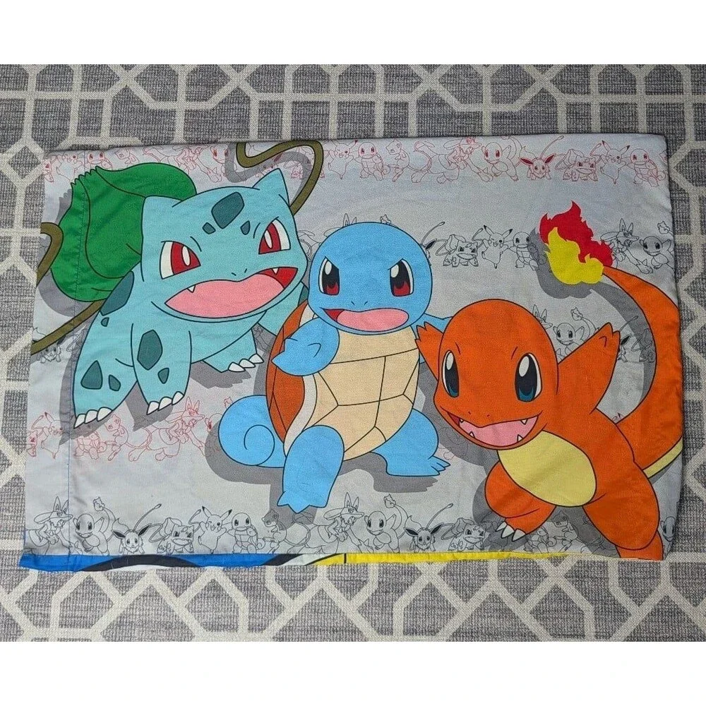 Double Sided Pokemon Battle Squad Pillowcase Pikachu Standard Size
